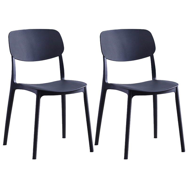 Sillas de comedor de plástico de estilo contemporáneo, respaldo abierto, silla lateral para cocina