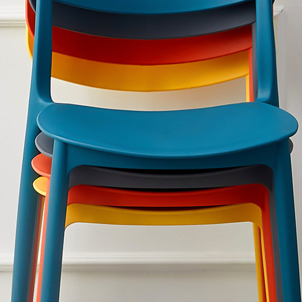 Sillas de comedor de plástico de estilo contemporáneo, respaldo abierto, silla lateral para cocina