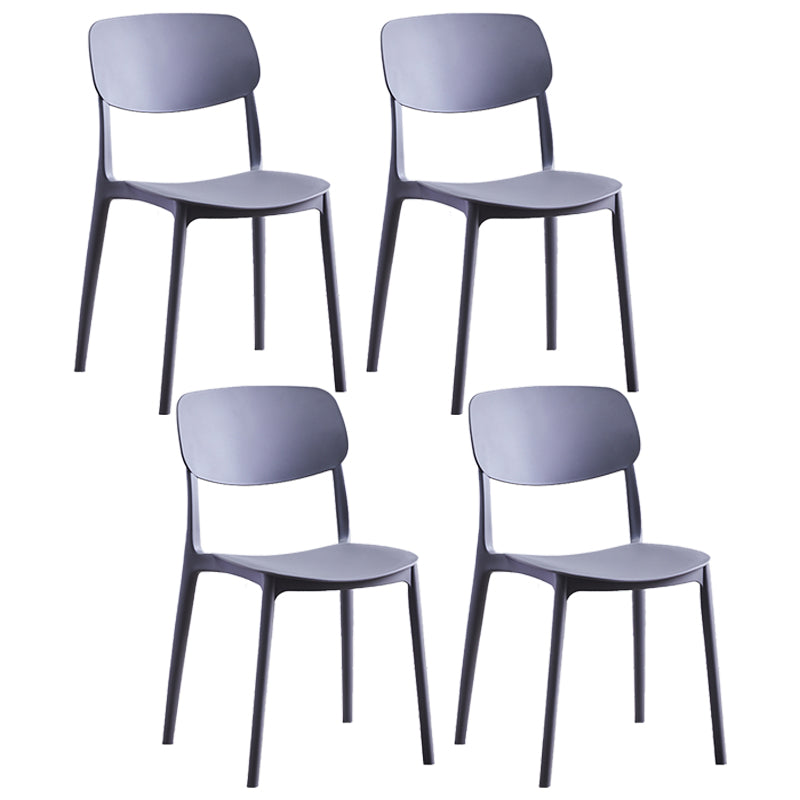 Sillas de comedor de plástico de estilo contemporáneo, respaldo abierto, silla lateral para cocina