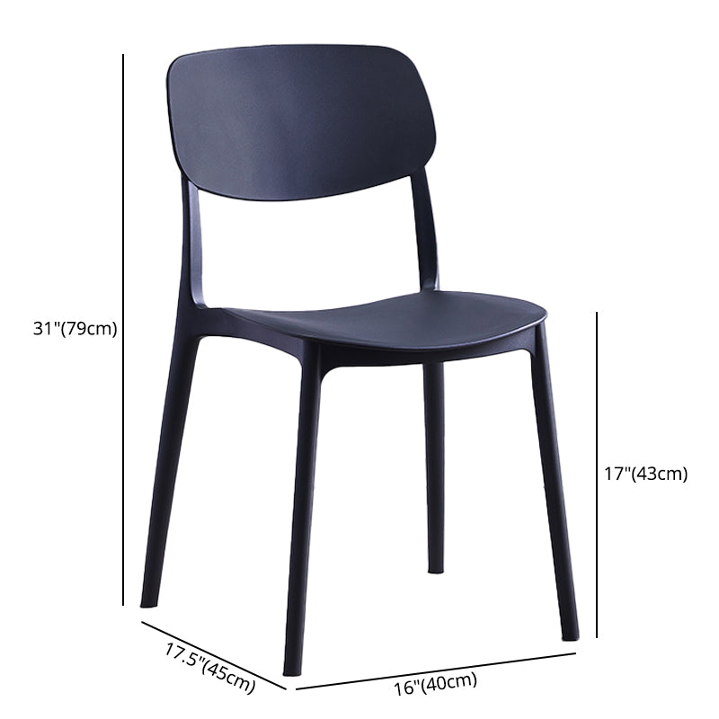 Sillas de comedor de plástico de estilo contemporáneo, respaldo abierto, silla lateral para cocina