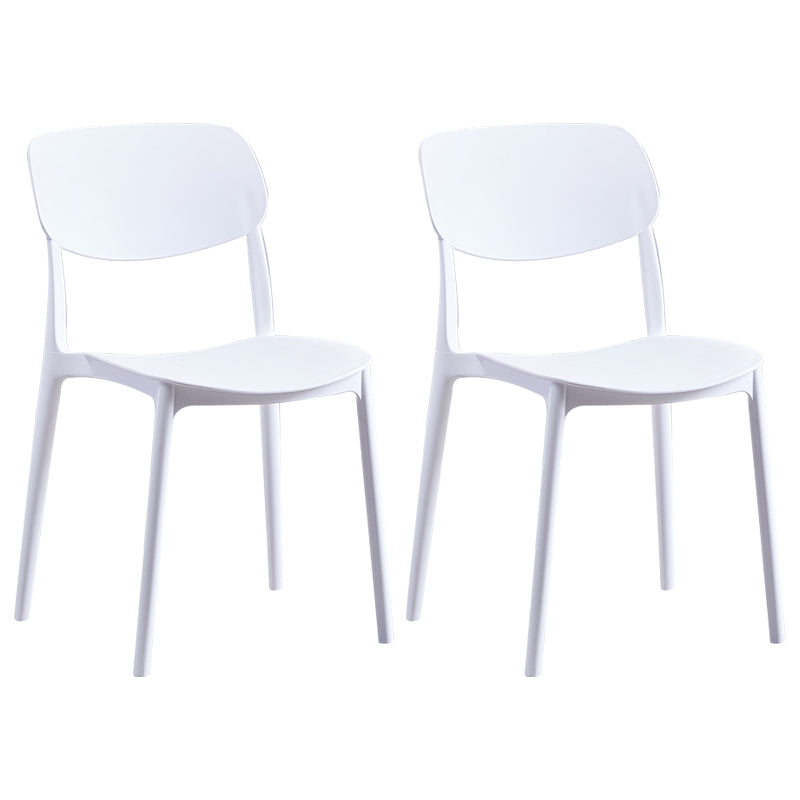 Sillas de comedor de plástico de estilo contemporáneo, respaldo abierto, silla lateral para cocina