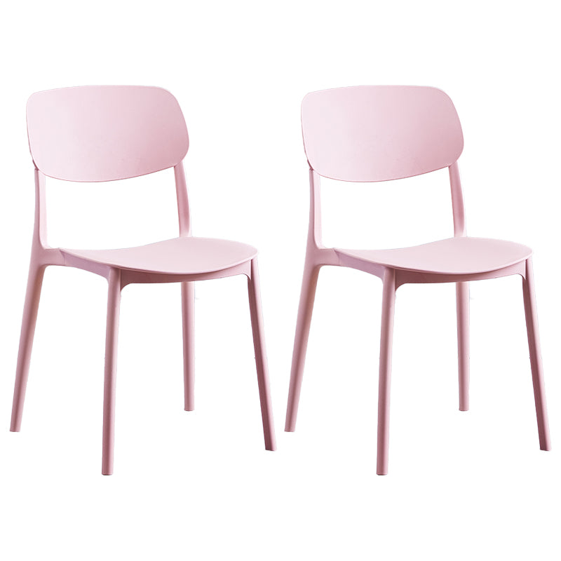 Sillas de comedor de plástico de estilo contemporáneo, respaldo abierto, silla lateral para cocina