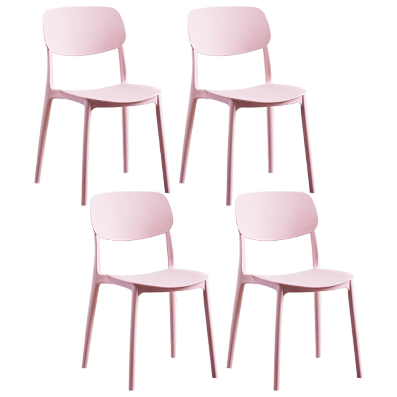 Sillas de comedor de plástico de estilo contemporáneo, respaldo abierto, silla lateral para cocina