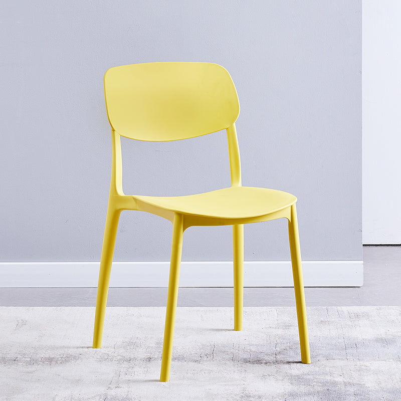 Sillas de comedor de plástico de estilo contemporáneo, respaldo abierto, silla lateral para cocina
