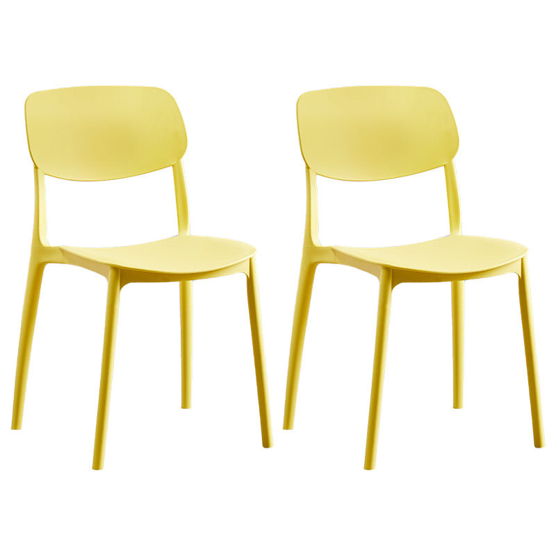 Sillas de comedor de plástico de estilo contemporáneo, respaldo abierto, silla lateral para cocina