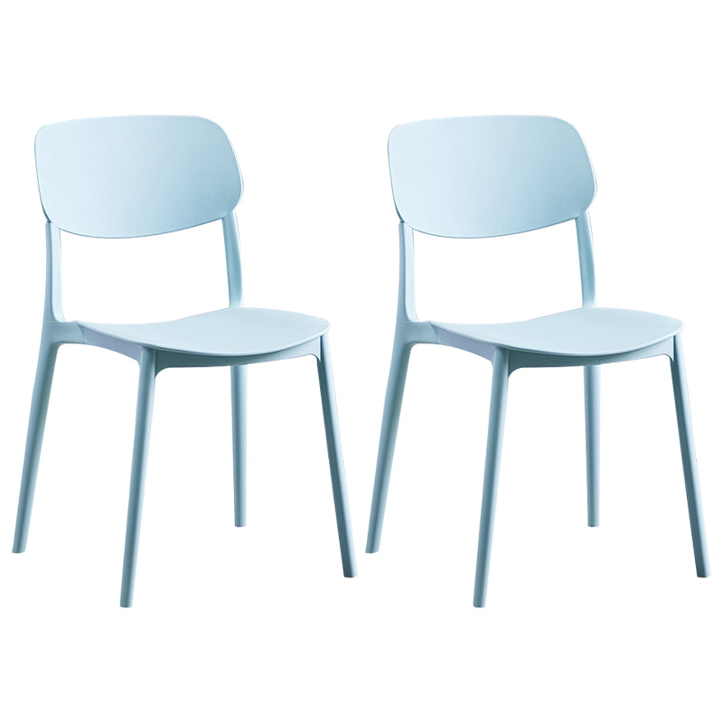 Sillas de comedor de plástico de estilo contemporáneo, respaldo abierto, silla lateral para cocina
