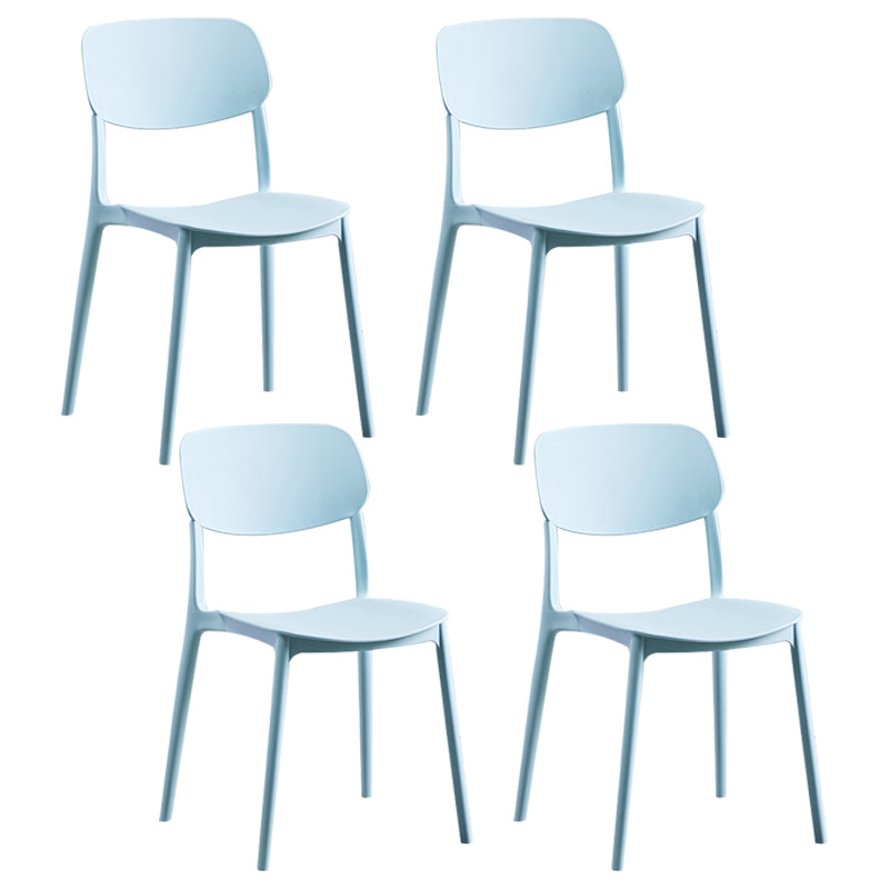 Sillas de comedor de plástico de estilo contemporáneo, respaldo abierto, silla lateral para cocina