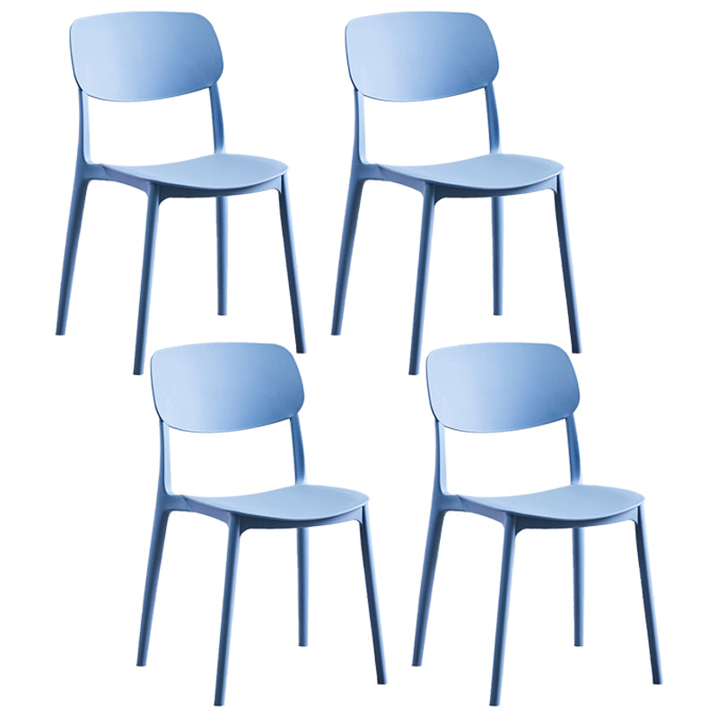 Sillas de comedor de plástico de estilo contemporáneo, respaldo abierto, silla lateral para cocina