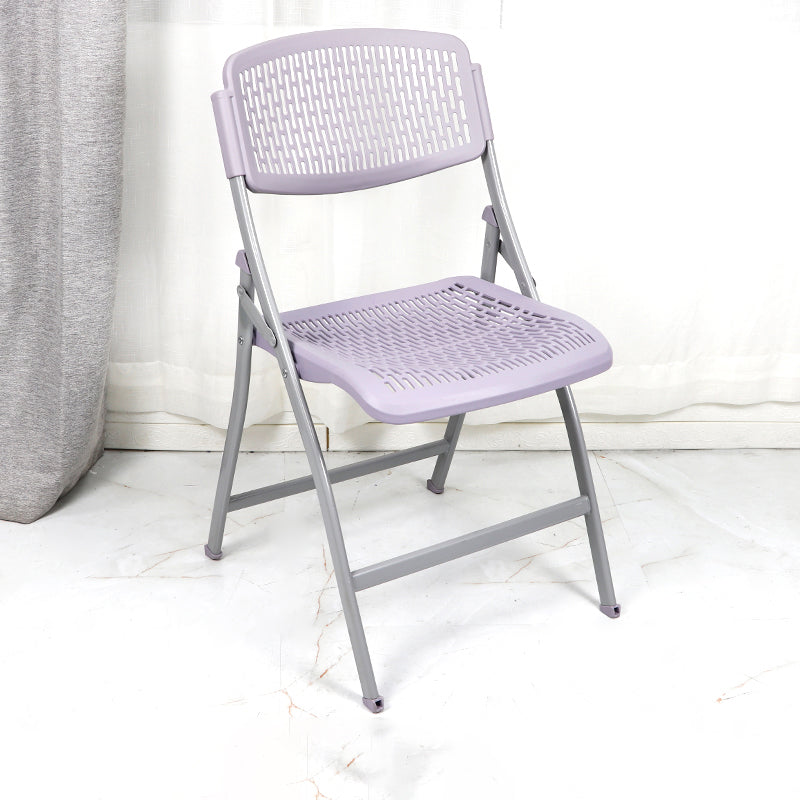 Chaise d'intérieur et d'extérieur moderne en métal et plastique, chaise d'appoint de salle à manger à dossier ouvert sans accoudoirs