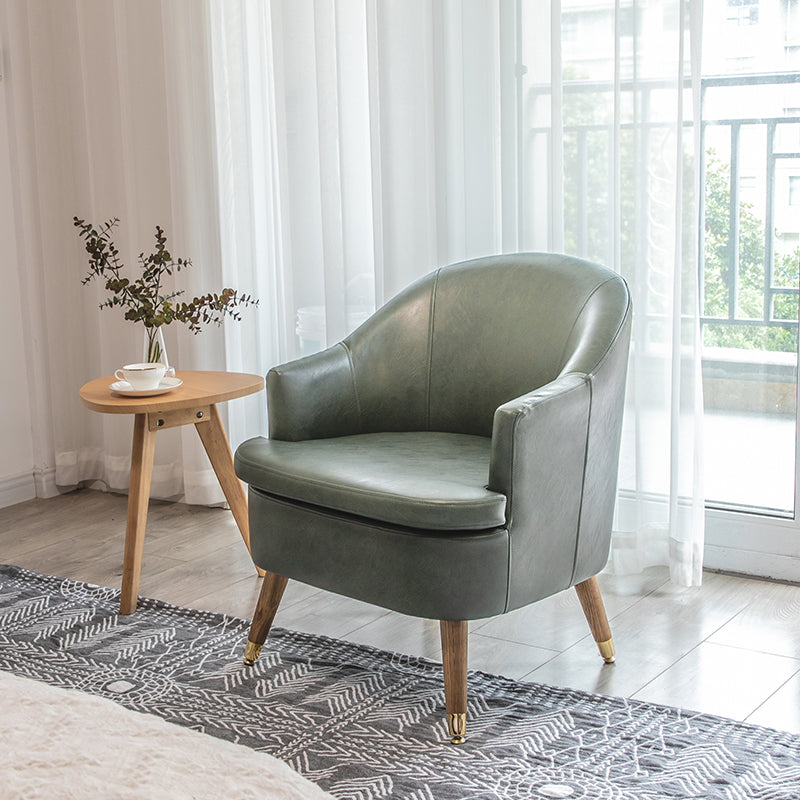 Minimalist Style Upholstered Side Chair Solid Back Arm Single Dining Side Chair for Home