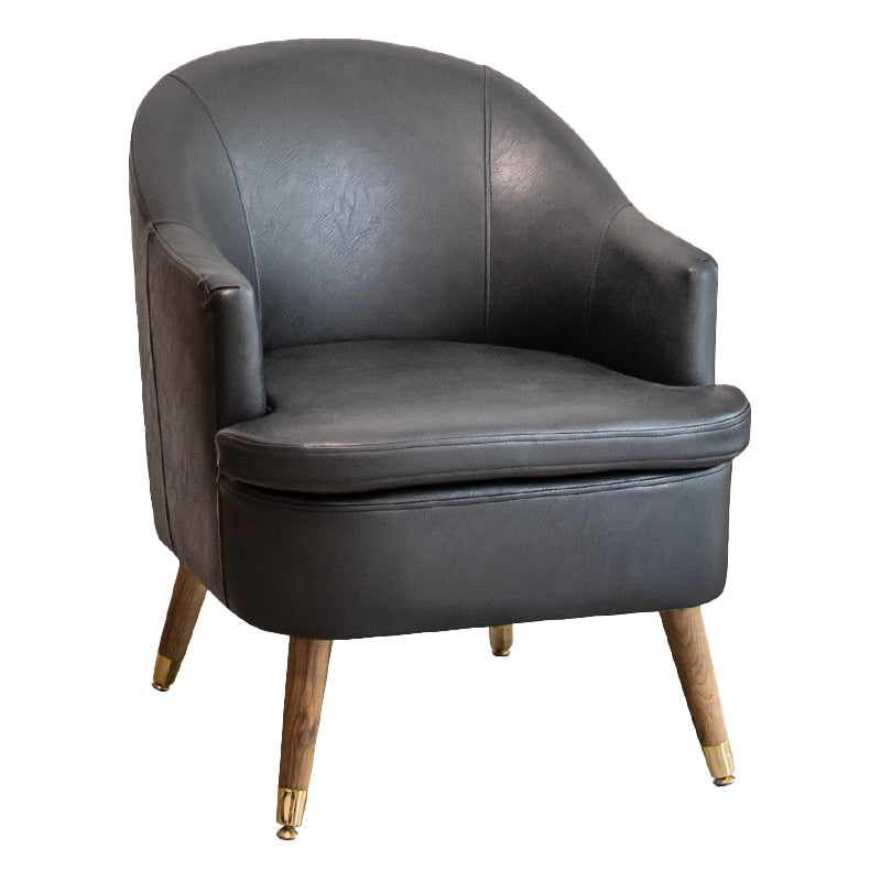 Minimalist Style Upholstered Side Chair Solid Back Arm Single Dining Side Chair for Home
