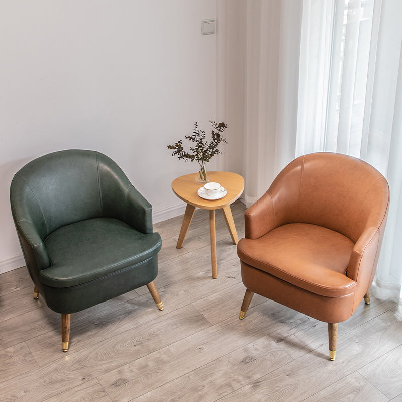 Minimalist Style Upholstered Side Chair Solid Back Arm Single Dining Side Chair for Home