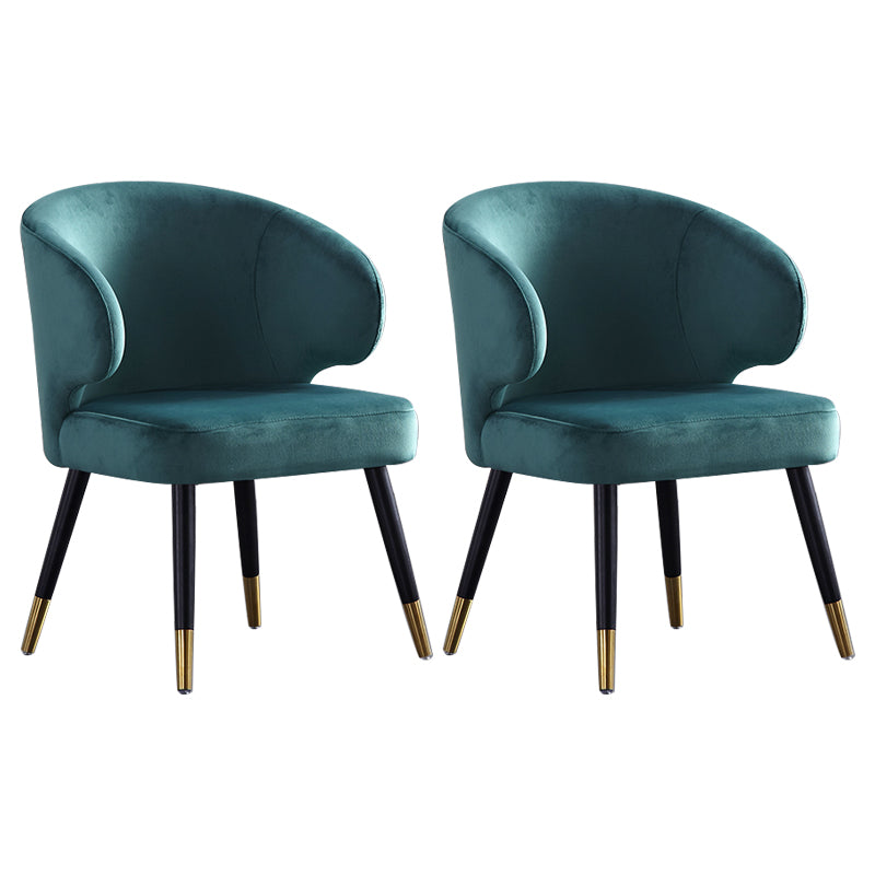 Chaises de salle à manger à oreilles de style moderne Chaises de salle à manger rembourrées en velours pour un usage domestique (Ensemble de 2)