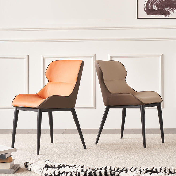 Chaise d'appoint à oreilles de style moderne avec pieds en métal pour un usage domestique (Ensemble de 2)