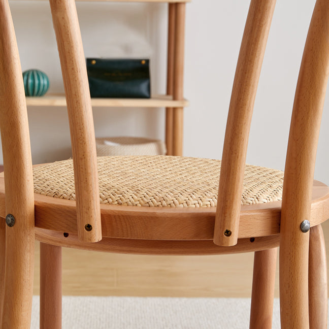 Silla de madera de haya de estilo moderno, juego de sillas de cocina con parte trasera Windsor