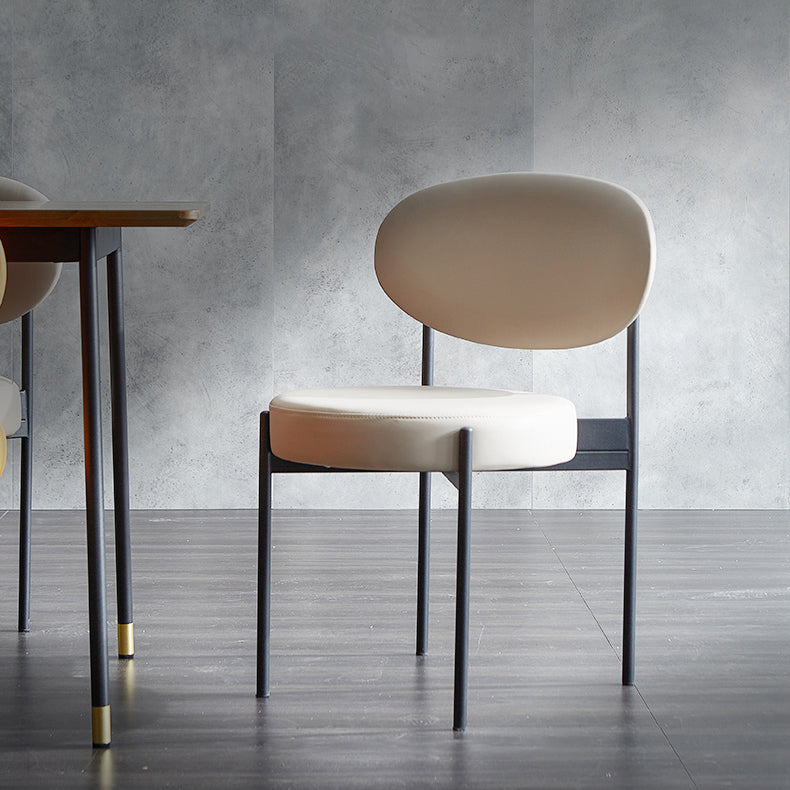 Hedendaagse stijl Open achterkant Dining zijstoel gestoffeerde armloze zijstoelen (set van 2)