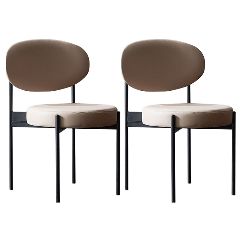 Hedendaagse stijl Open achterkant Dining zijstoel gestoffeerde armloze zijstoelen (set van 2)