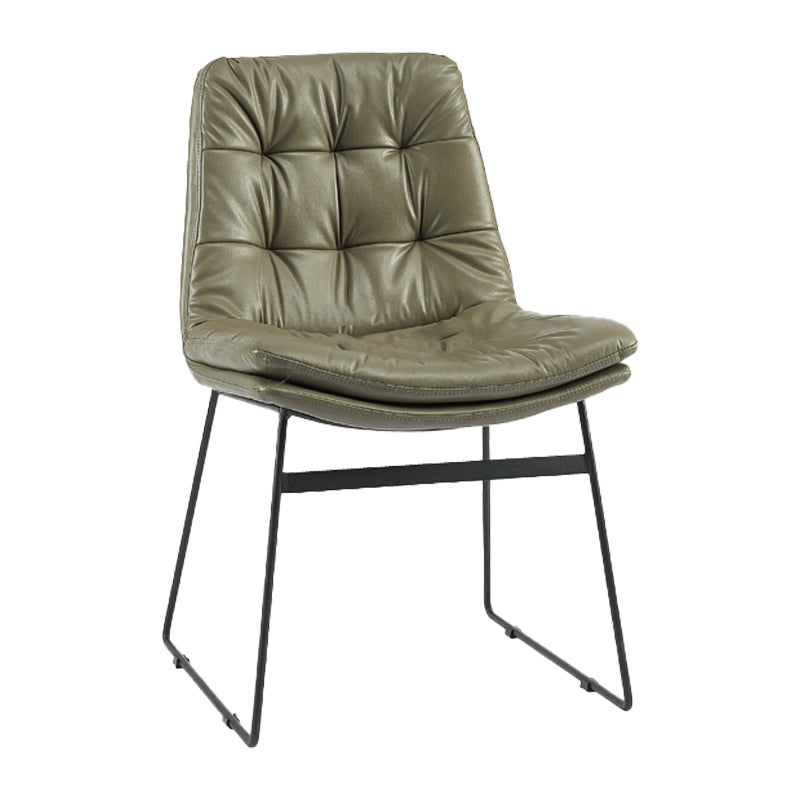 Contemporary Style Metal Dining Chair Dining Side Arm Chair for Kitchen
