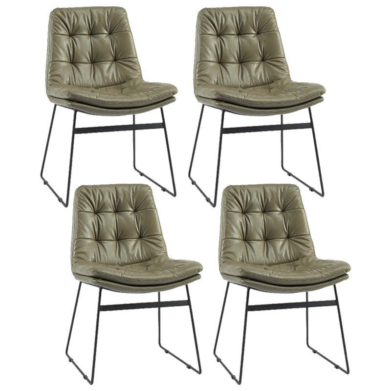Contemporary Style Metal Dining Chair Dining Side Arm Chair for Kitchen