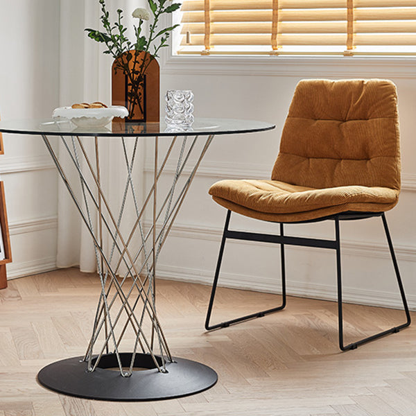 Contemporary Style Metal Dining Chair Dining Side Arm Chair for Kitchen