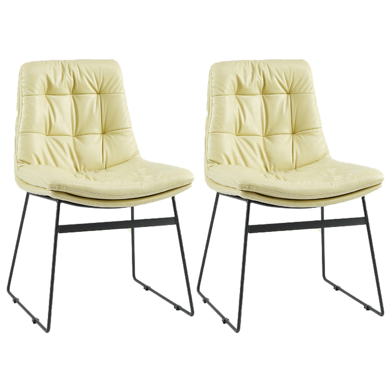 Contemporary Style Metal Dining Chair Dining Side Arm Chair for Kitchen