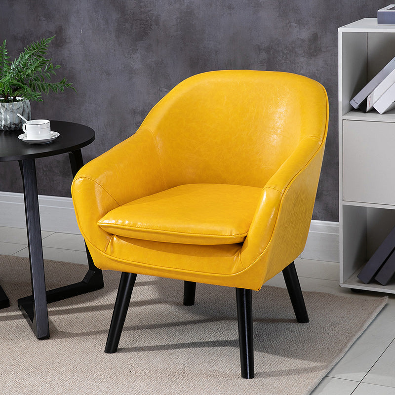 Contemporary Style Upholstered Arm Chair Solid Back Dining Side Chairs for Home Use