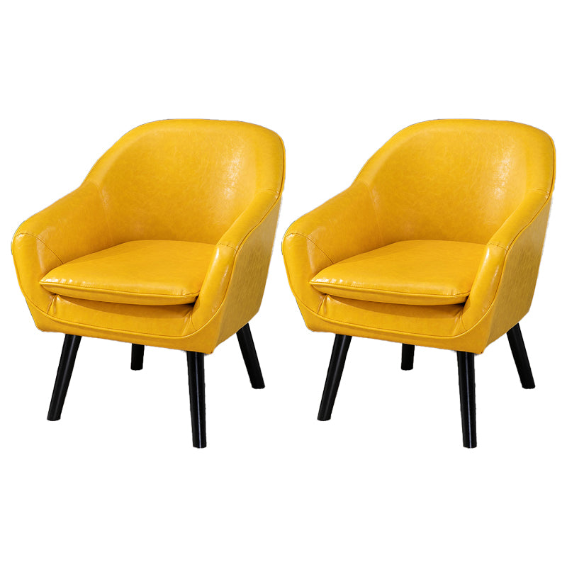 Contemporary Style Upholstered Arm Chair Solid Back Dining Side Chairs for Home Use