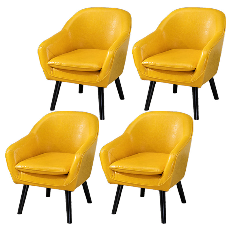 Contemporary Style Upholstered Arm Chair Solid Back Dining Side Chairs for Home Use