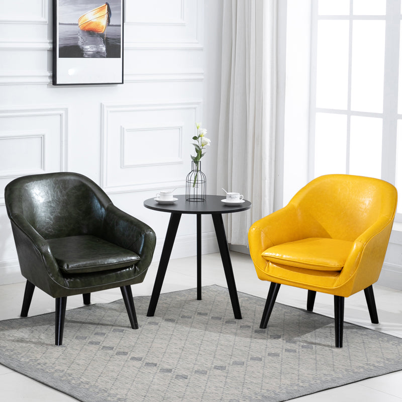 Contemporary Style Upholstered Arm Chair Solid Back Dining Side Chairs for Home Use