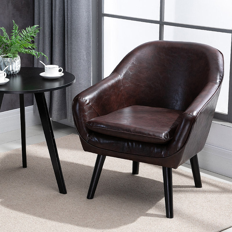 Contemporary Style Upholstered Arm Chair Solid Back Dining Side Chairs for Home Use