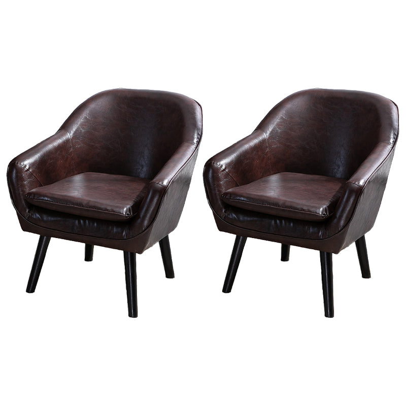 Contemporary Style Upholstered Arm Chair Solid Back Dining Side Chairs for Home Use