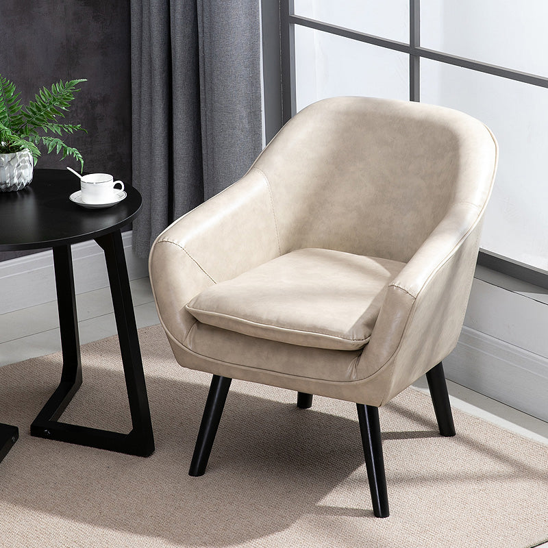 Contemporary Style Upholstered Arm Chair Solid Back Dining Side Chairs for Home Use