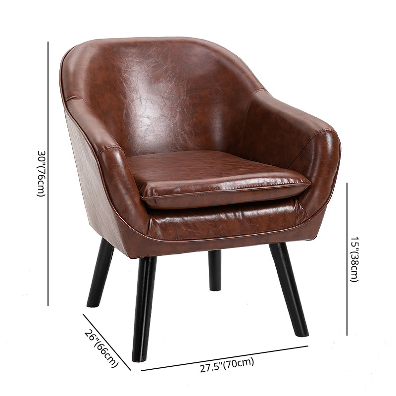 Contemporary Style Upholstered Arm Chair Solid Back Dining Side Chairs for Home Use