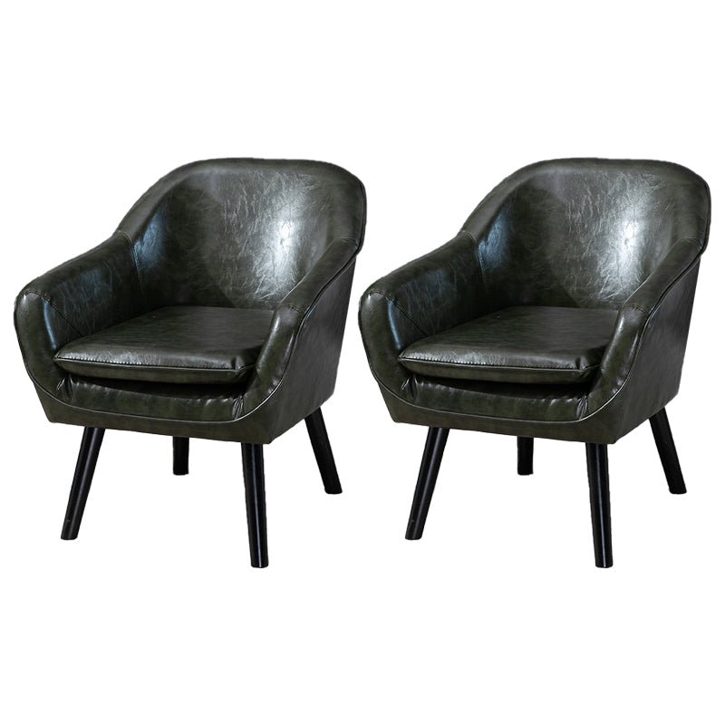 Contemporary Style Upholstered Arm Chair Solid Back Dining Side Chairs for Home Use