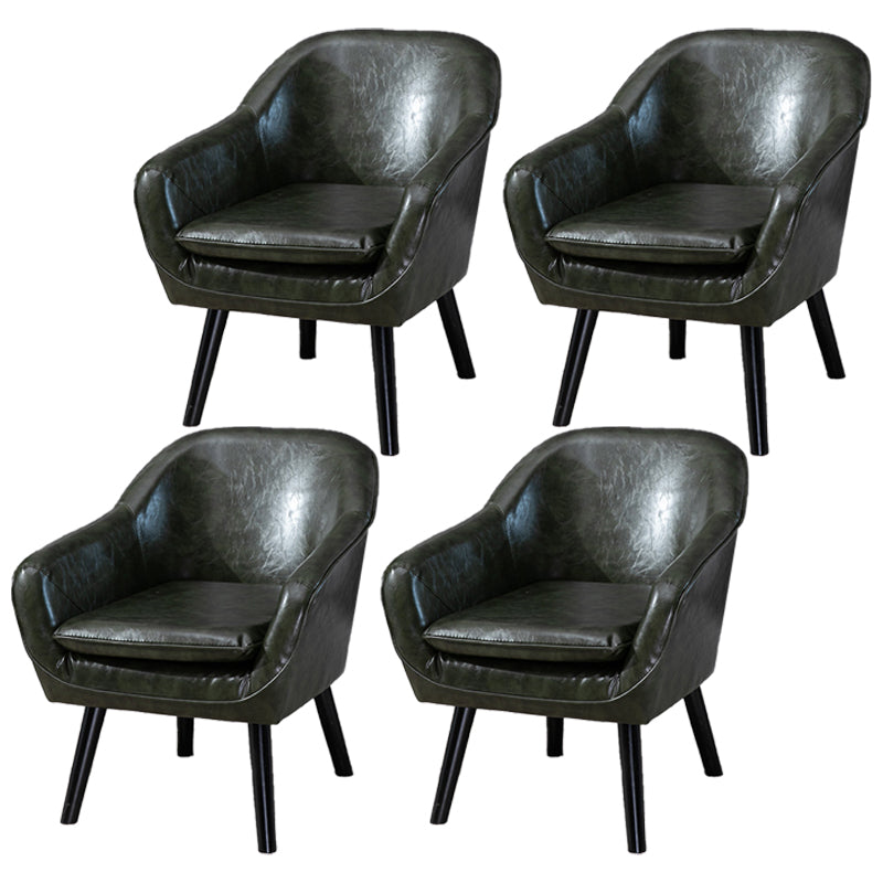 Contemporary Style Upholstered Arm Chair Solid Back Dining Side Chairs for Home Use