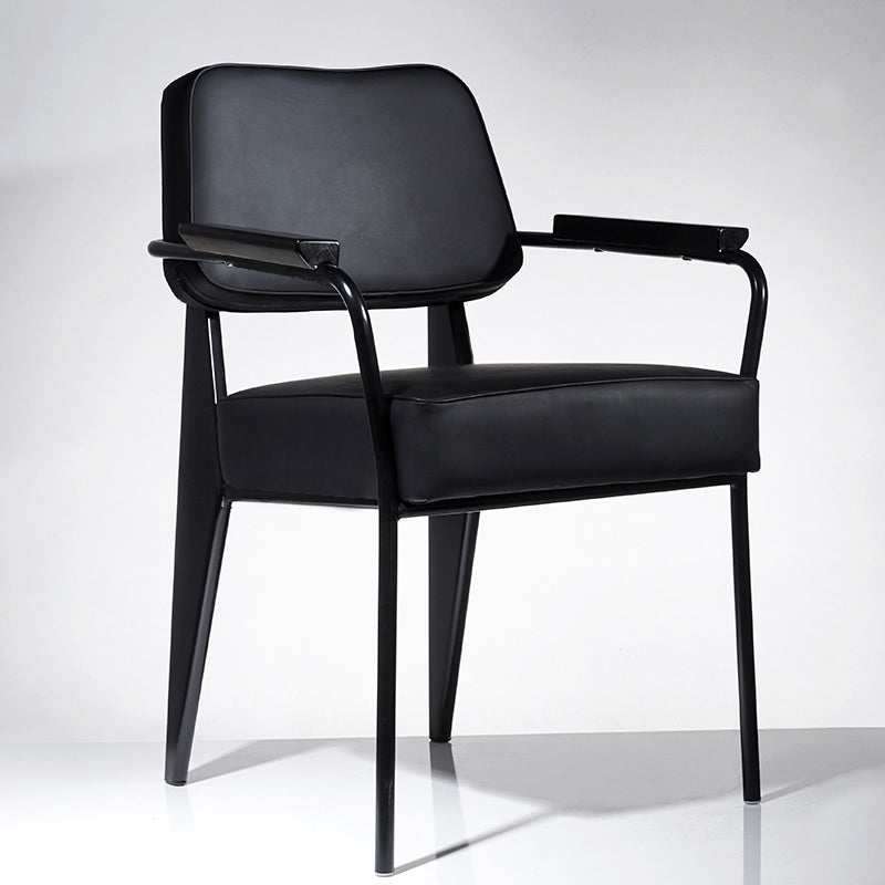 Scandinavian Home Arm Chair Open Back Upholstered Metal Dining Room Chair
