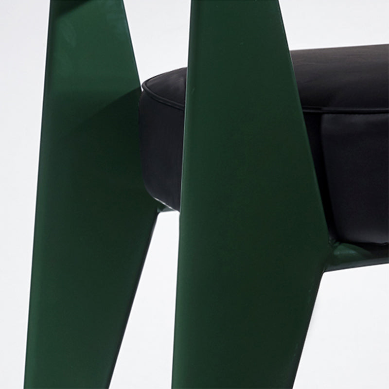 Scandinavian Home Arm Chair Open Back Upholstered Metal Dining Room Chair