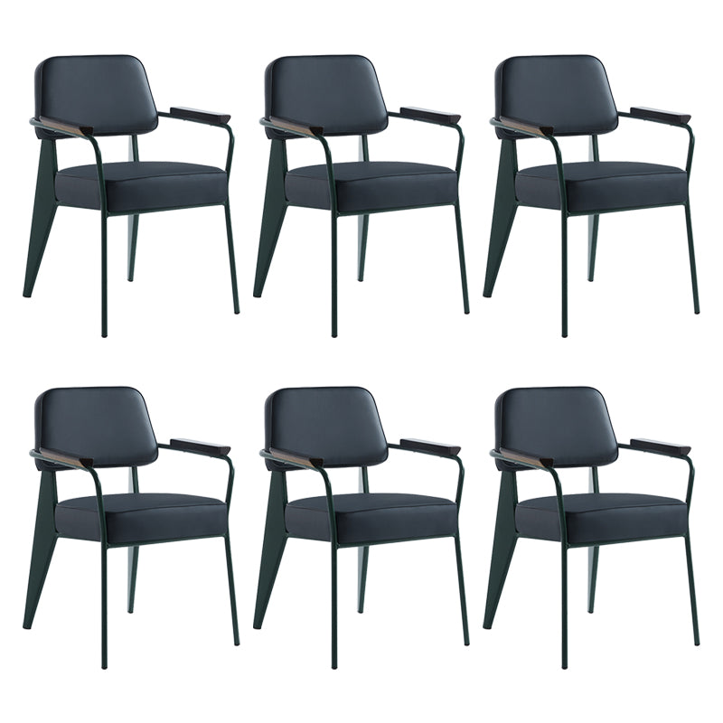 Scandinavian Home Arm Chair Open Back Upholstered Metal Dining Room Chair