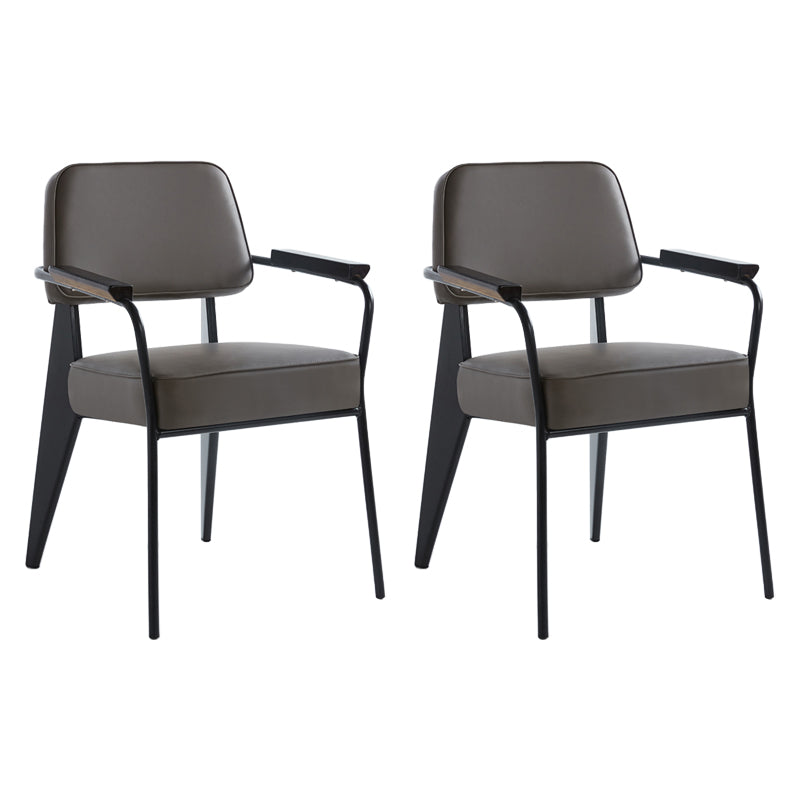 Scandinavian Home Arm Chair Open Back Upholstered Metal Dining Room Chair