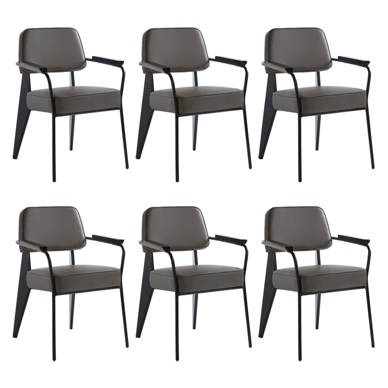 Scandinavian Home Arm Chair Open Back Upholstered Metal Dining Room Chair