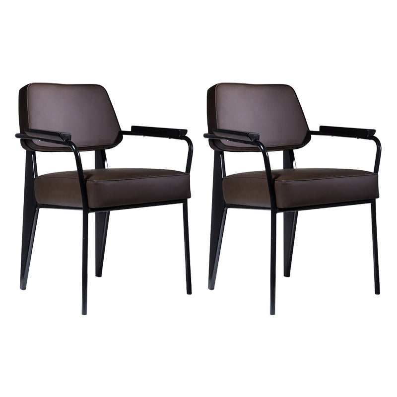 Scandinavian Home Arm Chair Open Back Upholstered Metal Dining Room Chair