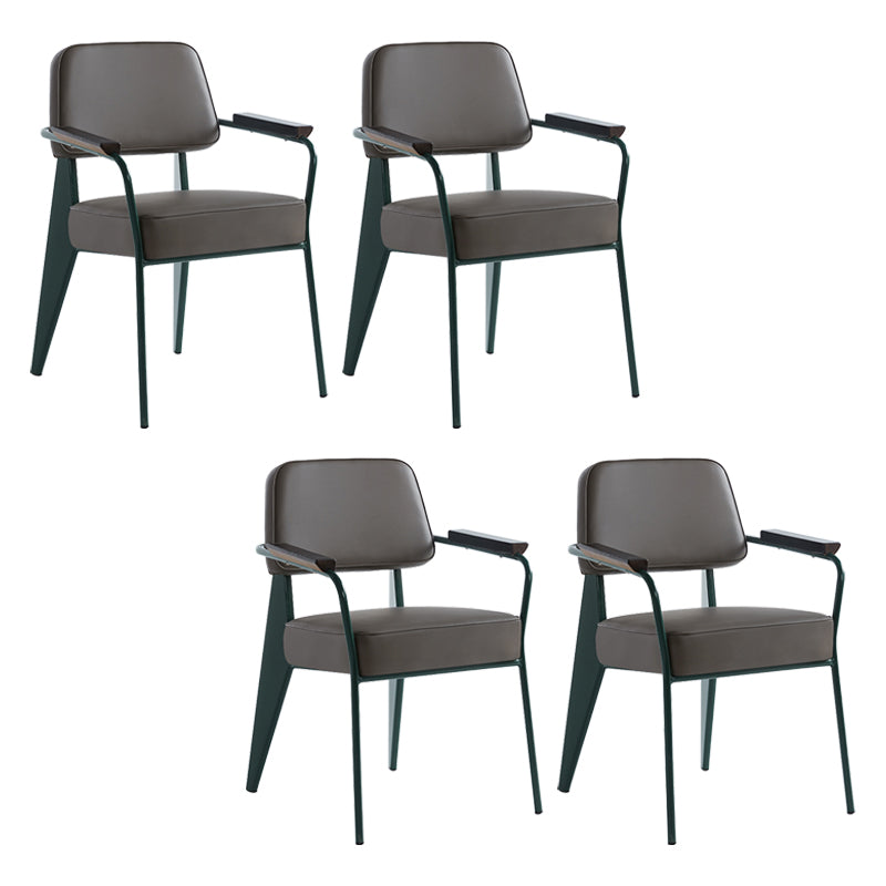 Scandinavian Home Arm Chair Open Back Upholstered Metal Dining Room Chair
