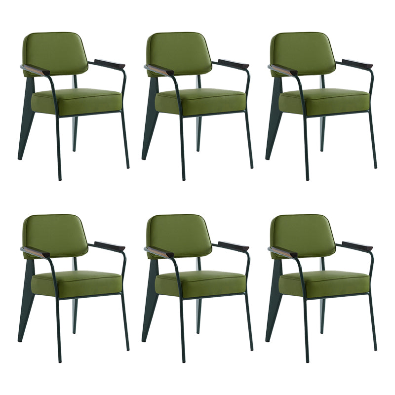 Scandinavian Home Arm Chair Open Back Upholstered Metal Dining Room Chair