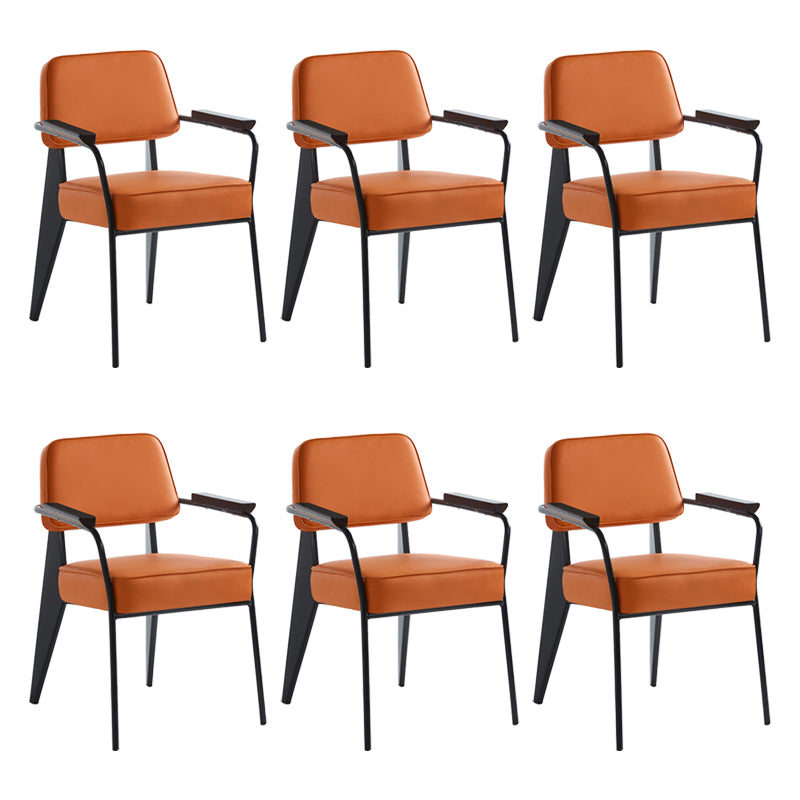 Scandinavian Home Arm Chair Open Back Upholstered Metal Dining Room Chair