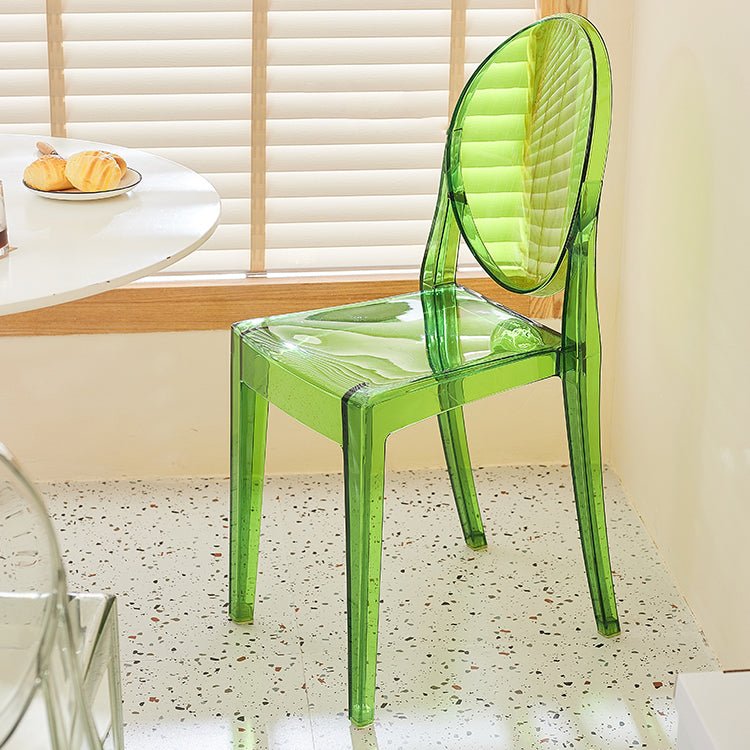 Scandinavian Style Plastic Chair Set Kitchen Dining Room Open Back Side Chairs