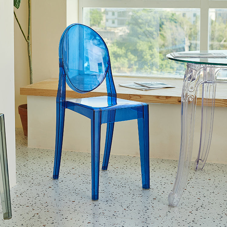 Scandinavian Style Plastic Chair Set Kitchen Dining Room Open Back Side Chairs