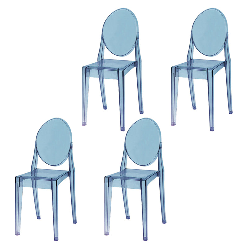 Scandinavian Style Plastic Chair Set Kitchen Dining Room Open Back Side Chairs