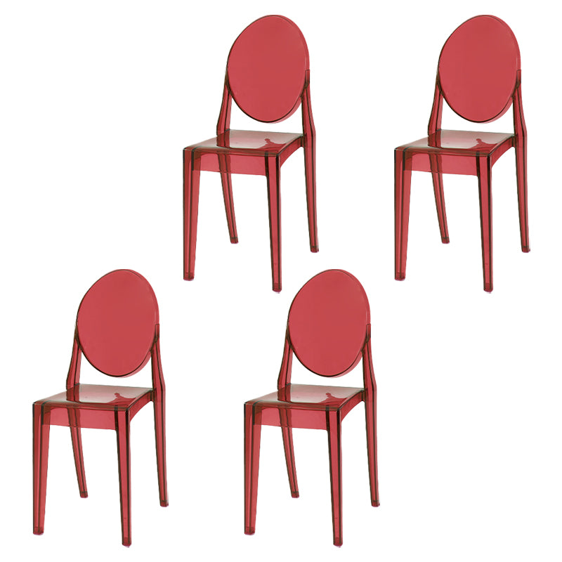 Scandinavian Style Plastic Chair Set Kitchen Dining Room Open Back Side Chairs