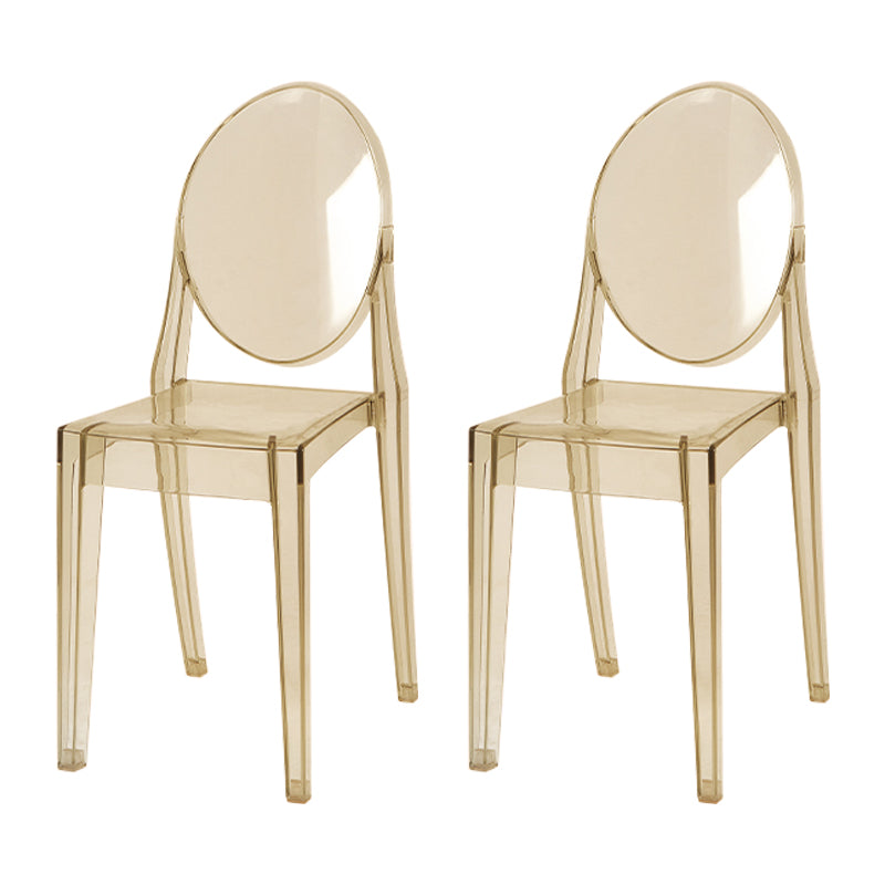 Scandinavian Style Plastic Chair Set Kitchen Dining Room Open Back Side Chairs