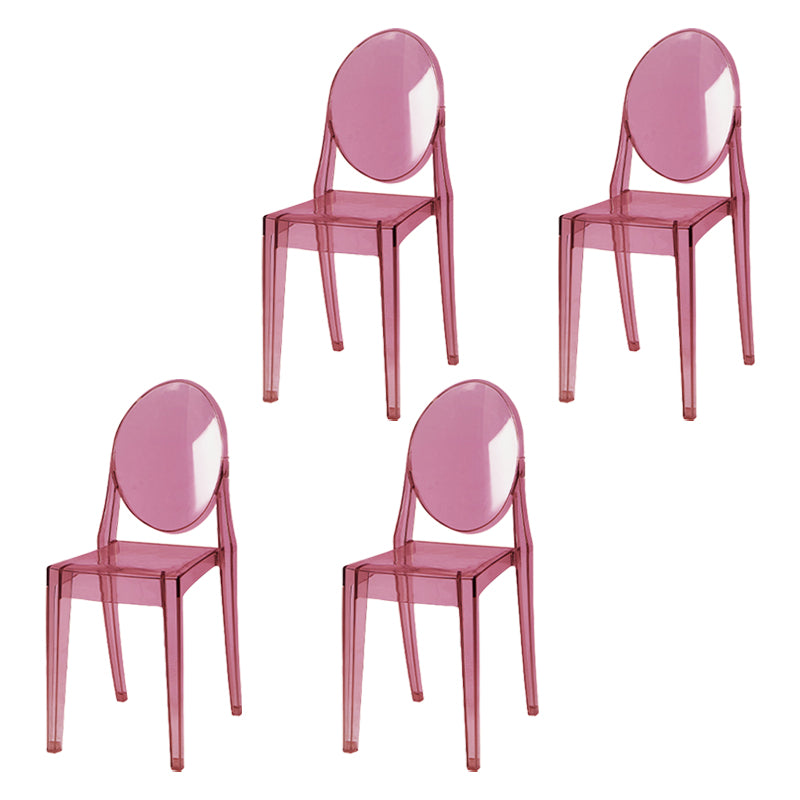 Scandinavian Style Plastic Chair Set Kitchen Dining Room Open Back Side Chairs